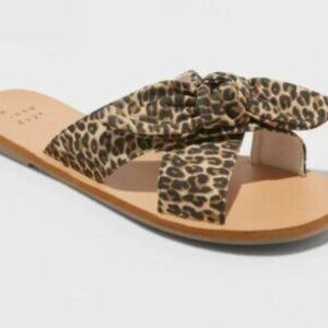 Leopard Print Bow Sandals